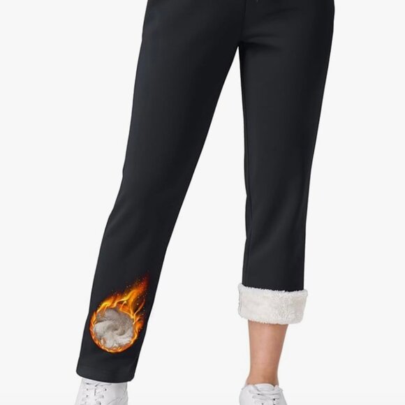 Sherpa Lined Black Joggers Sweatpants for Women, Size XL, Like New! - Picture 3 of 13